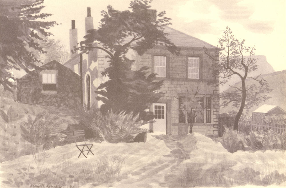 DERBYSHIRE. The Ashopton Inn. By Kenneth Rowntree 1948 old vintage print